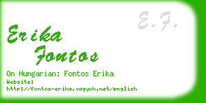 erika fontos business card